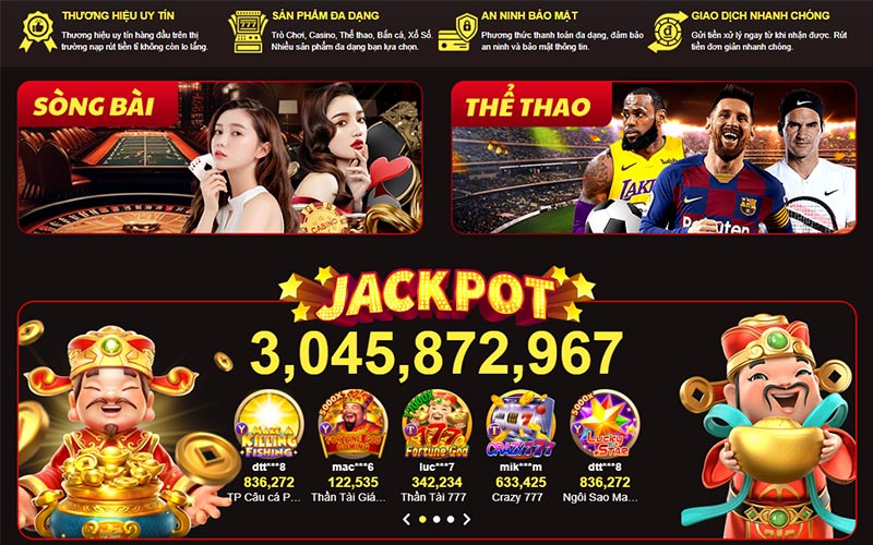 Giao diện phối màu bắt mắt và kho game đa dạng